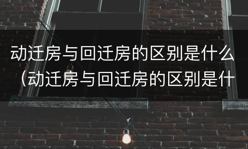 动迁房与回迁房的区别是什么（动迁房与回迁房的区别是什么呢）