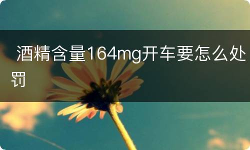  酒精含量164mg开车要怎么处罚