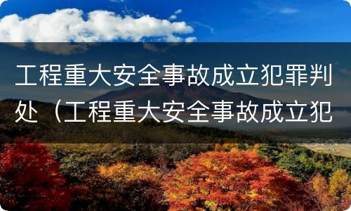 工程重大安全事故成立犯罪判处（工程重大安全事故成立犯罪判处多少年）