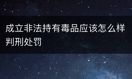 成立非法持有毒品应该怎么样判刑处罚