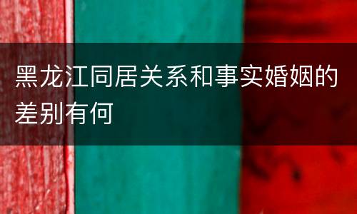 黑龙江同居关系和事实婚姻的差别有何