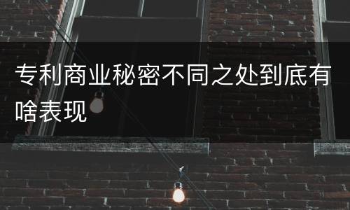 专利商业秘密不同之处到底有啥表现