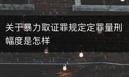 关于暴力取证罪规定定罪量刑幅度是怎样