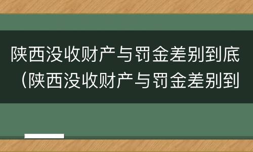 陕西没收财产与罚金差别到底（陕西没收财产与罚金差别到底多大）
