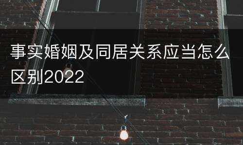 事实婚姻及同居关系应当怎么区别2022