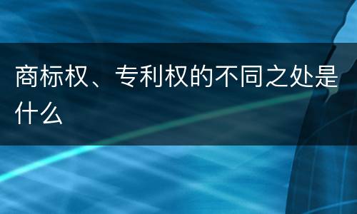 商标权、专利权的不同之处是什么