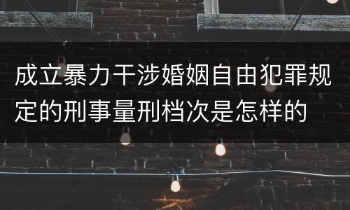 成立暴力干涉婚姻自由犯罪规定的刑事量刑档次是怎样的