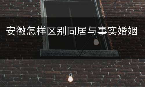 安徽怎样区别同居与事实婚姻