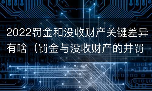 2022罚金和没收财产关键差异有啥（罚金与没收财产的并罚）