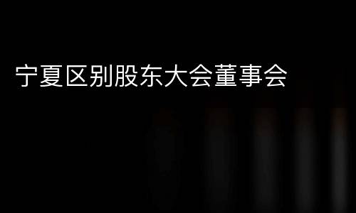 宁夏区别股东大会董事会