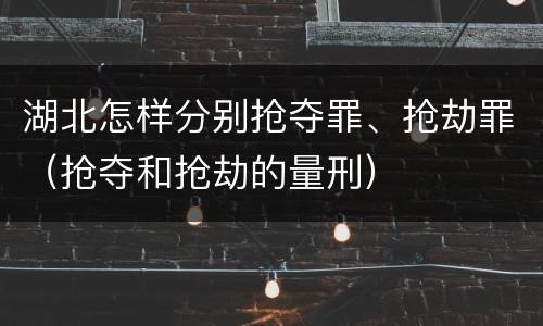 湖北怎样分别抢夺罪、抢劫罪（抢夺和抢劫的量刑）