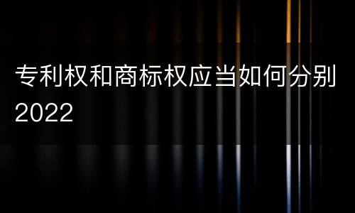 专利权和商标权应当如何分别2022