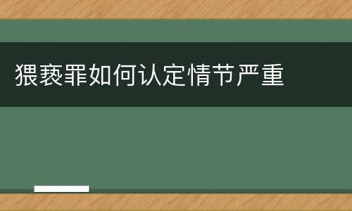 猥亵罪如何认定情节严重
