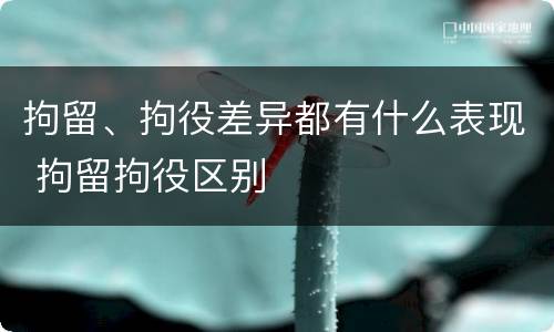 拘留、拘役差异都有什么表现 拘留拘役区别