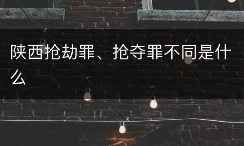陕西抢劫罪、抢夺罪不同是什么