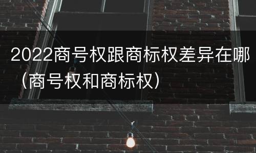 2022商号权跟商标权差异在哪（商号权和商标权）