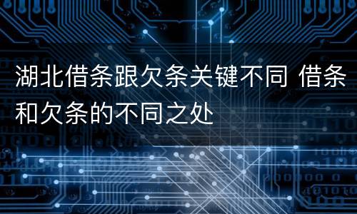 湖北借条跟欠条关键不同 借条和欠条的不同之处