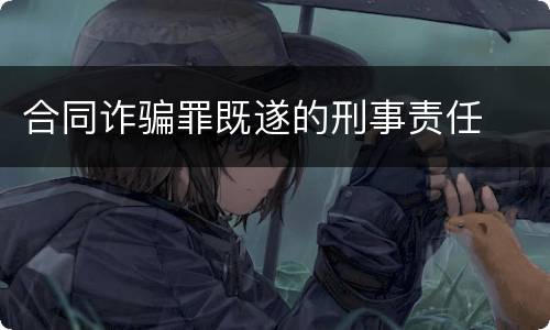 合同诈骗罪既遂的刑事责任