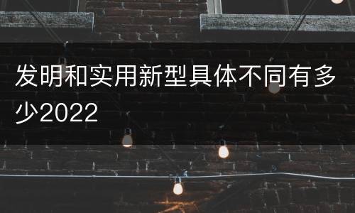 发明和实用新型具体不同有多少2022