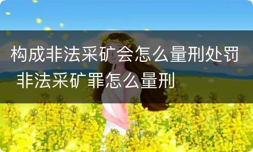 构成非法采矿会怎么量刑处罚 非法采矿罪怎么量刑