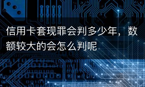 信用卡套现罪会判多少年，数额较大的会怎么判呢