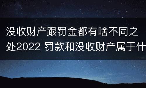 没收财产跟罚金都有啥不同之处2022 罚款和没收财产属于什么制裁