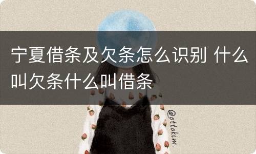 宁夏借条及欠条怎么识别 什么叫欠条什么叫借条