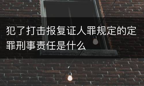 犯了打击报复证人罪规定的定罪刑事责任是什么