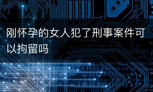 刚怀孕的女人犯了刑事案件可以拘留吗