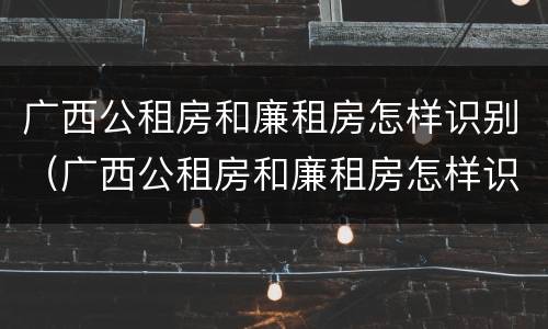 广西公租房和廉租房怎样识别（广西公租房和廉租房怎样识别真假）