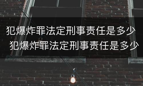犯爆炸罪法定刑事责任是多少 犯爆炸罪法定刑事责任是多少天