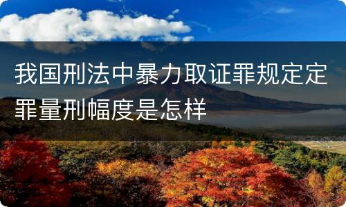 我国刑法中暴力取证罪规定定罪量刑幅度是怎样