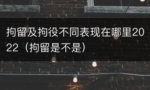 拘留及拘役不同表现在哪里2022（拘留是不是）