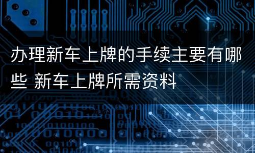 办理新车上牌的手续主要有哪些 新车上牌所需资料