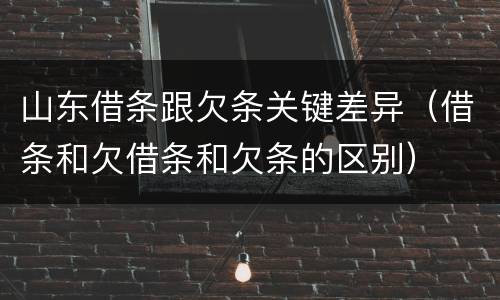山东借条跟欠条关键差异（借条和欠借条和欠条的区别）