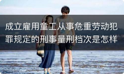 成立雇用童工从事危重劳动犯罪规定的刑事量刑档次是怎样的