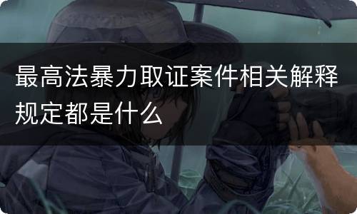 最高法暴力取证案件相关解释规定都是什么