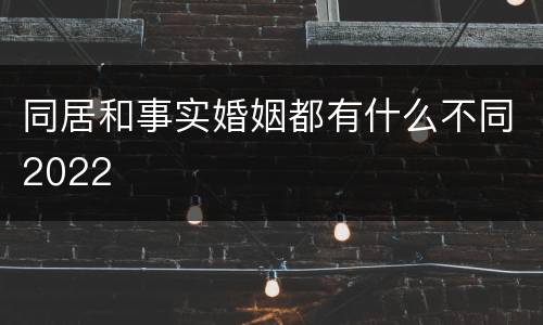 同居和事实婚姻都有什么不同2022
