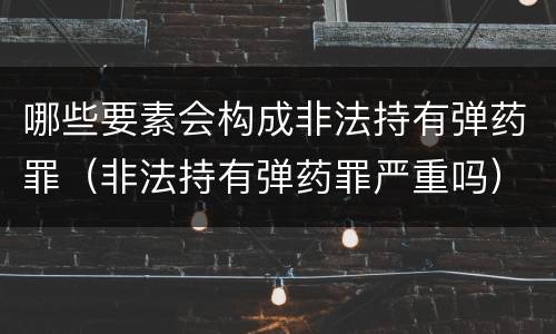 哪些要素会构成非法持有弹药罪（非法持有弹药罪严重吗）
