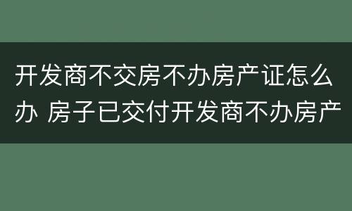 开发商不交房不办房产证怎么办 房子已交付开发商不办房产证