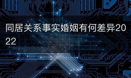 同居关系事实婚姻有何差异2022