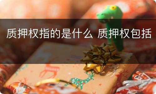 质押权指的是什么 质押权包括