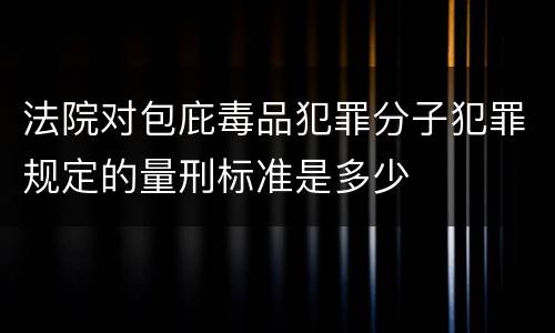 法院对包庇毒品犯罪分子犯罪规定的量刑标准是多少