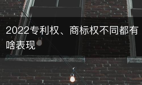 2022专利权、商标权不同都有啥表现