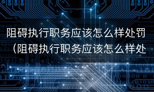 阻碍执行职务应该怎么样处罚（阻碍执行职务应该怎么样处罚呢）