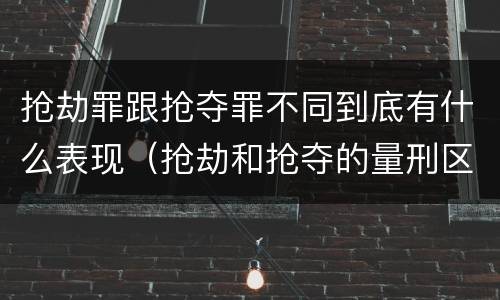 抢劫罪跟抢夺罪不同到底有什么表现（抢劫和抢夺的量刑区别）