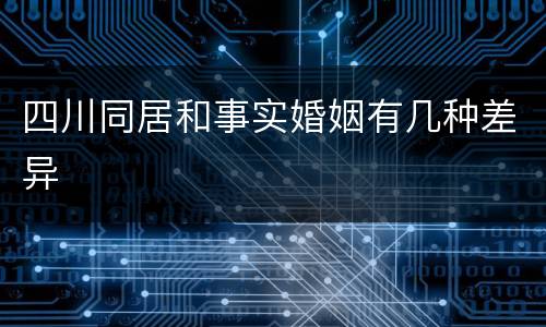 四川同居和事实婚姻有几种差异