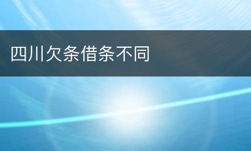 四川欠条借条不同