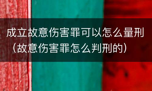 成立故意伤害罪可以怎么量刑（故意伤害罪怎么判刑的）