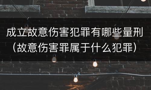 成立故意伤害犯罪有哪些量刑（故意伤害罪属于什么犯罪）